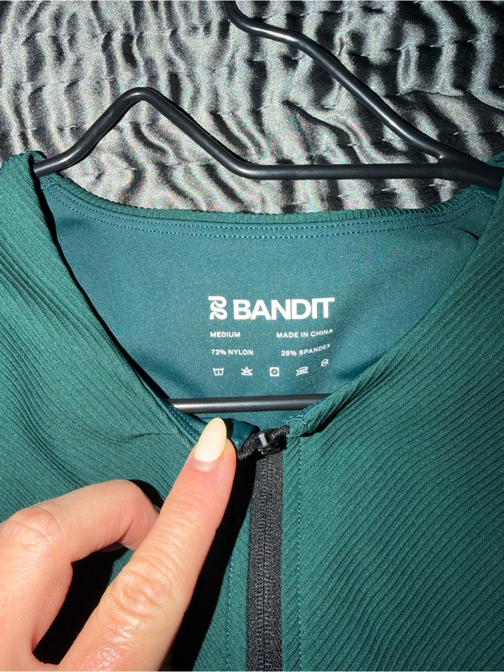 Bandit Women's Green Zip-Front Tank Top - Picture 2 of 3